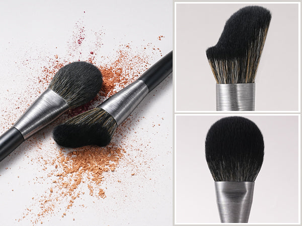 BEILI 10pcs Professional Wholesale Rose Silver Tube Synthetic Hair Vegan Luxury Makeup Brushes Set Contour Blush Brush Set