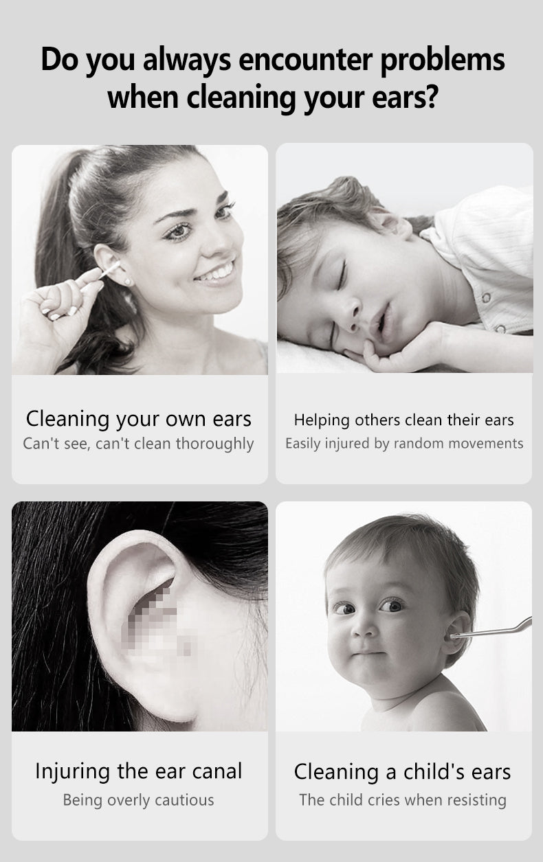 Smart Visual Ear Spoons Endoscope Tweezers Cleaner with Camera Otoscope Health Care Ear Cleaner 1296P Ultra HD Earwax Removal
