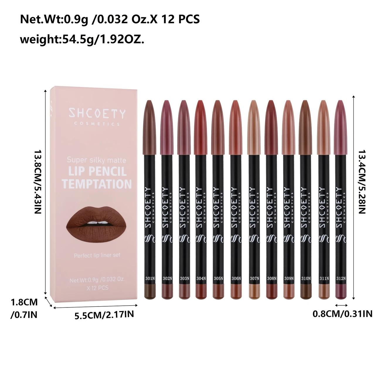 Private Label 12colors Smooth Lip Liner Waterproof Long Lasting Vegan Cruelty-free Non Stick Cup Easy to Colored Lipliner Makeup