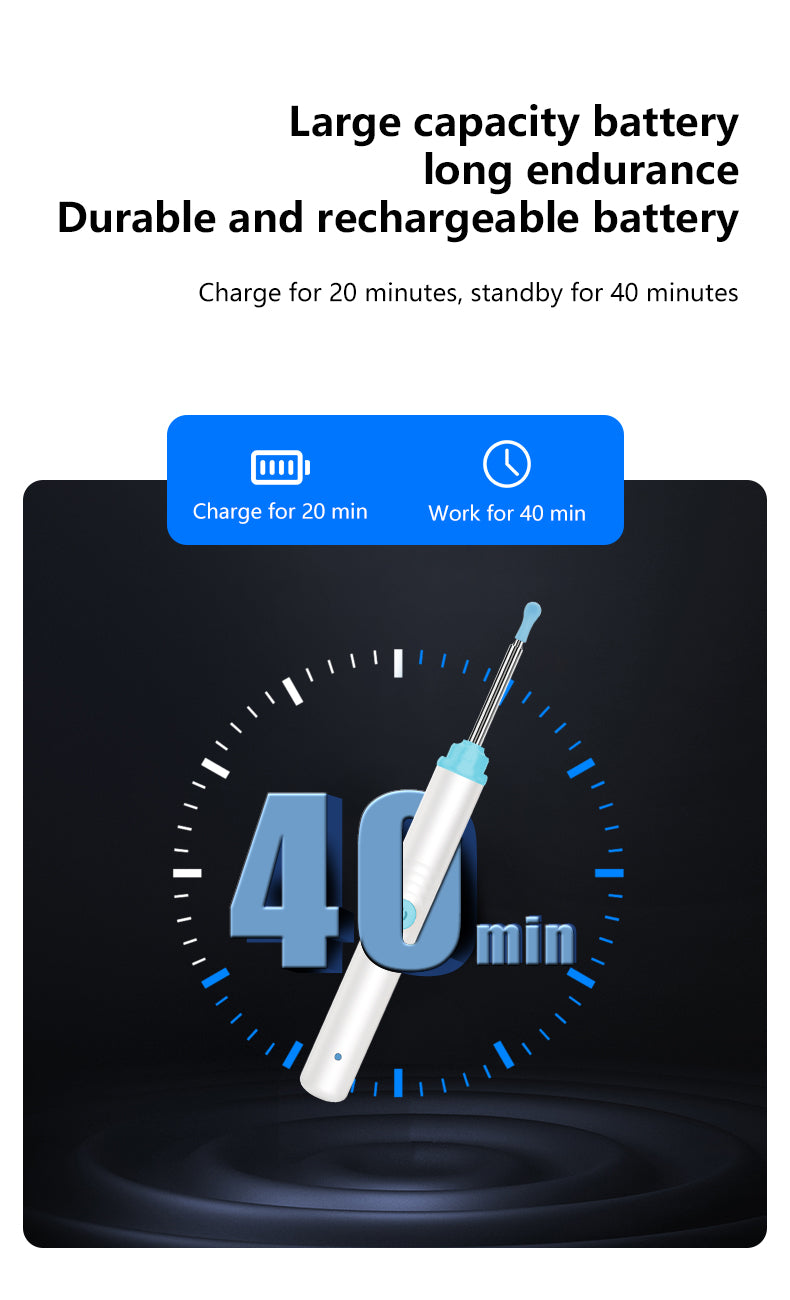 Smart Visual Ear Spoons Endoscope Tweezers Cleaner with Camera Otoscope Health Care Ear Cleaner 1296P Ultra HD Earwax Removal