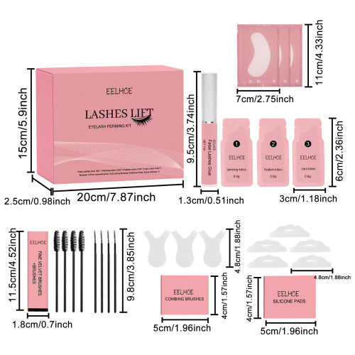 EELHOE Lash Lift  Natural Beauty Slim Thick Curl Mild Non-Smudding Eyelash Set