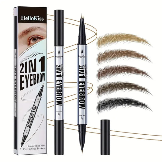 2-in-1 Waterproof Eyebrow Pencil,Waterproof Natural Eye Brow Pencils for Women, Non Dry Out and Last All Day