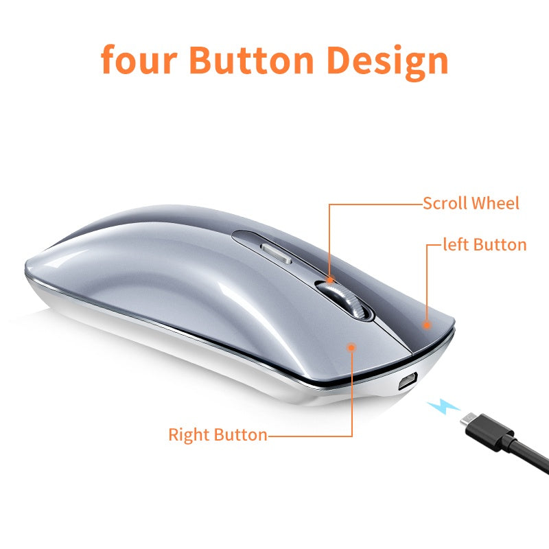 Overseas Warehouse Spot Mouse Silver Slim Mouse for Office Suitable for Desktop Laptop