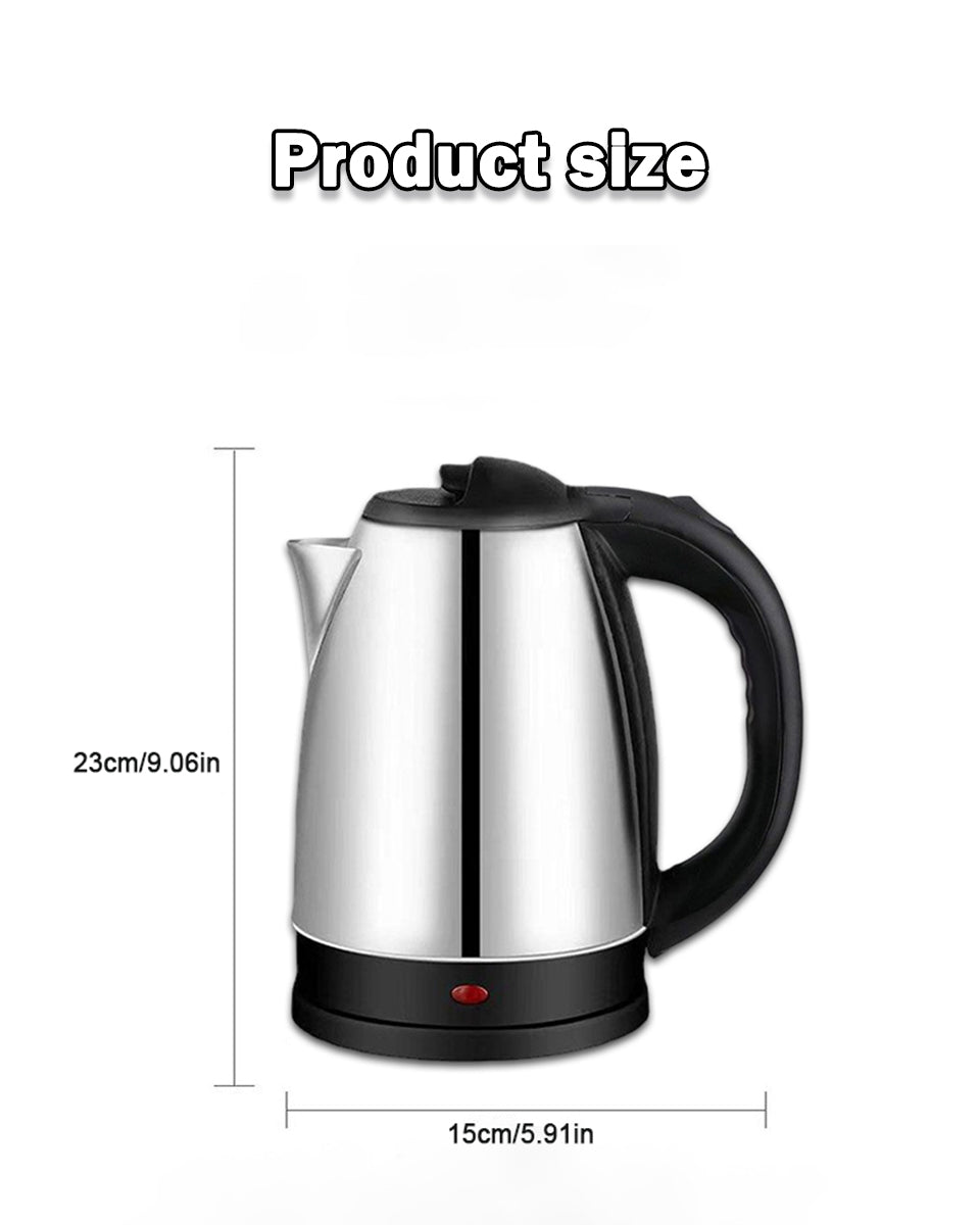 1.8L 304 Stainless Steel Electric Kettle Fast Boil with 1500W Power for Home Kitchen Travel Hotel Office Use Discounted