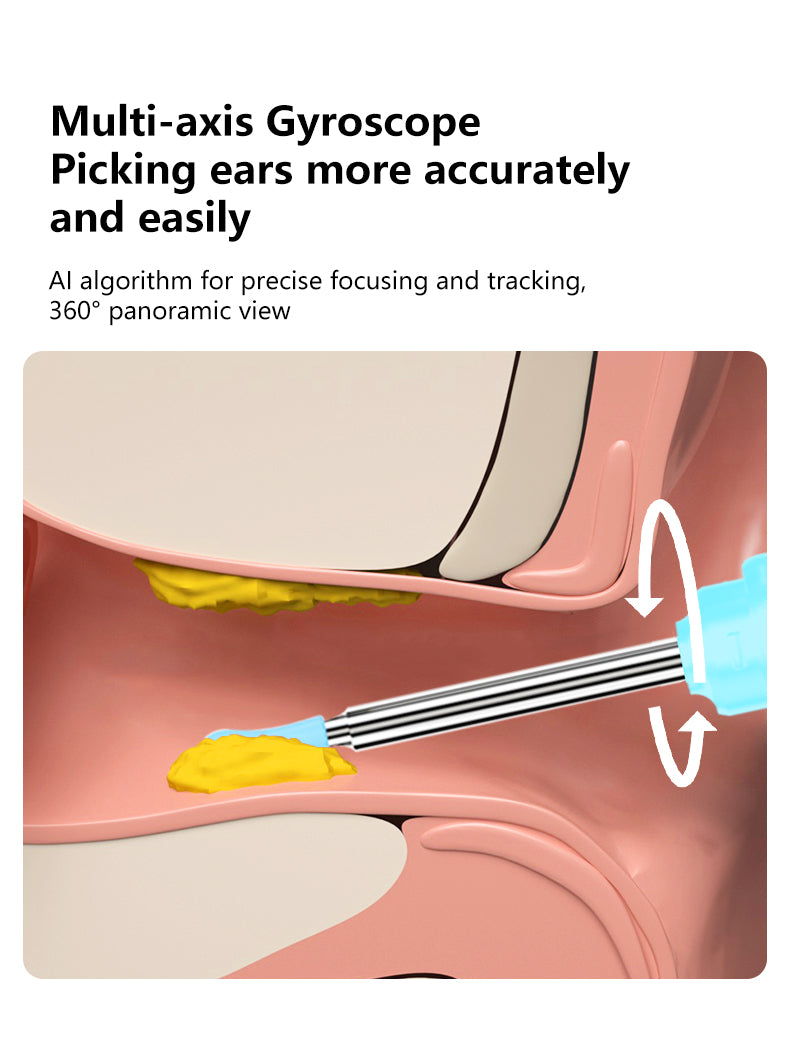Smart Visual Ear Spoons Endoscope Tweezers Cleaner with Camera Otoscope Health Care Ear Cleaner 1296P Ultra HD Earwax Removal