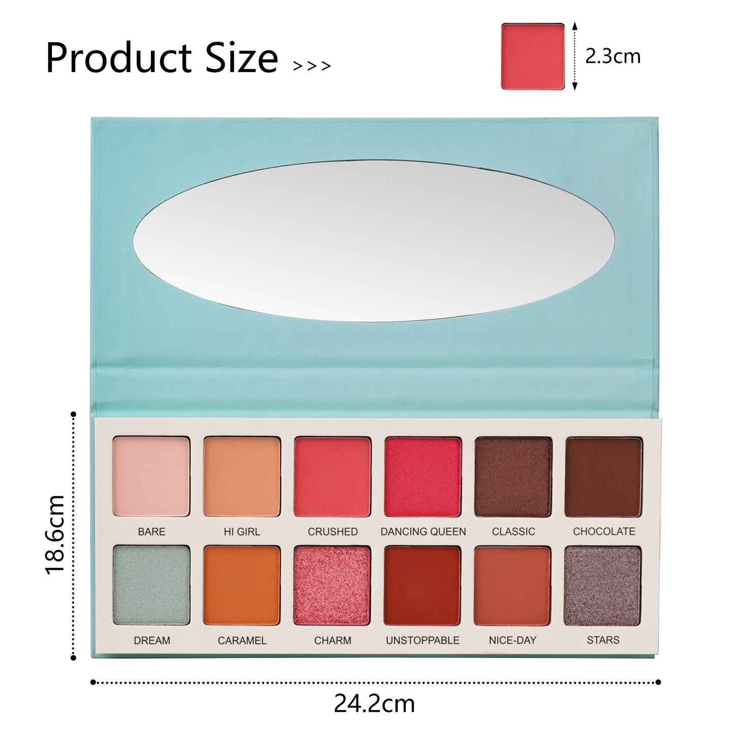 Las Chicas High Pigment Silky Smooth Paraben Free Vegan Cruelty Free Creamy 12 Color Eyeshadow Palette Makeup Palette