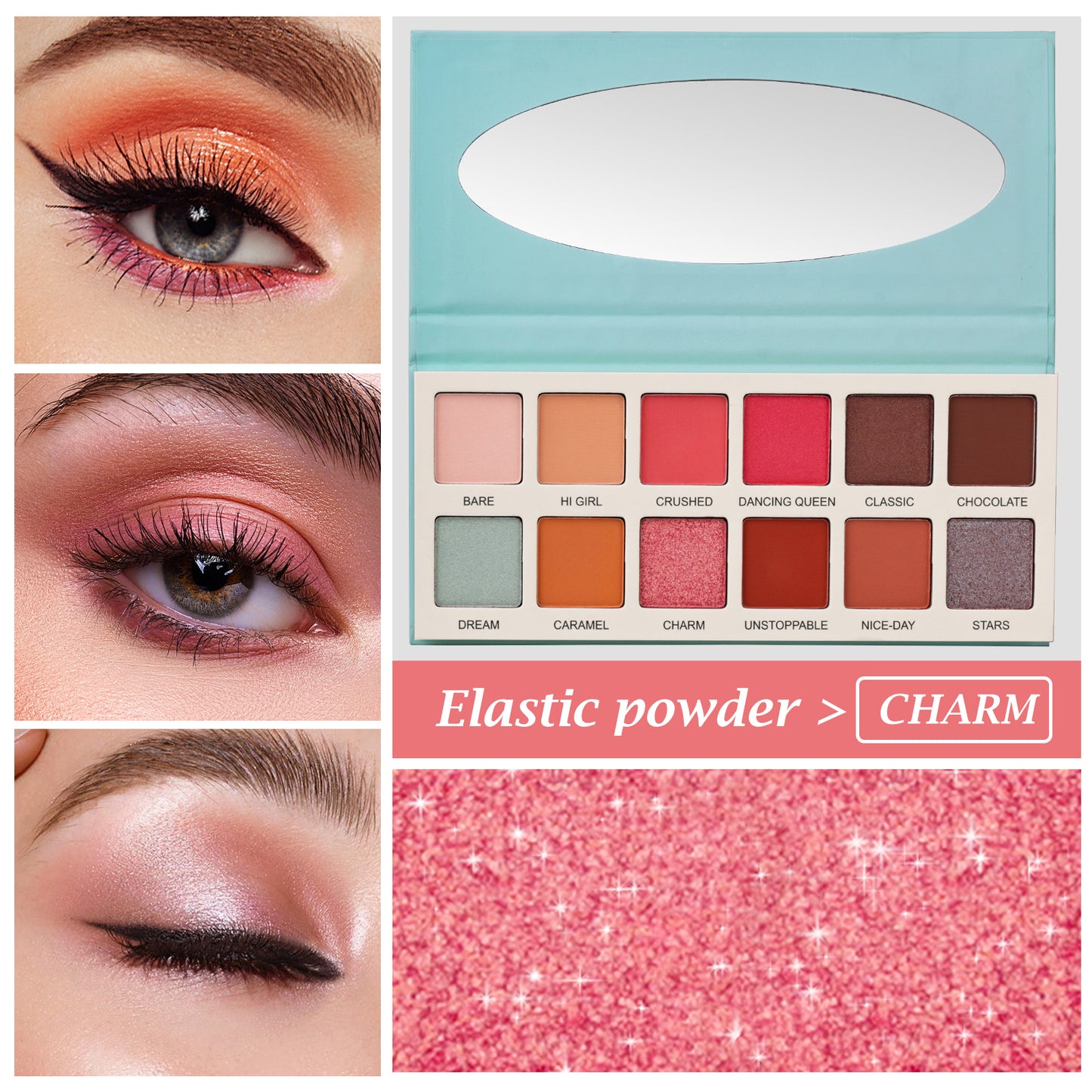Las Chicas High Pigment Silky Smooth Paraben Free Vegan Cruelty Free Creamy 12 Color Eyeshadow Palette Makeup Palette