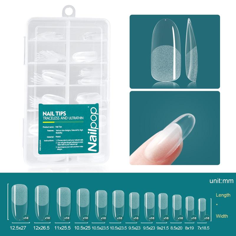 Nailpop 120pcs Gel Soft DIY Artificial Fingernails Long/Medium/Short Capsule Fake Nails Beginner-Friendly Soak off Extensions