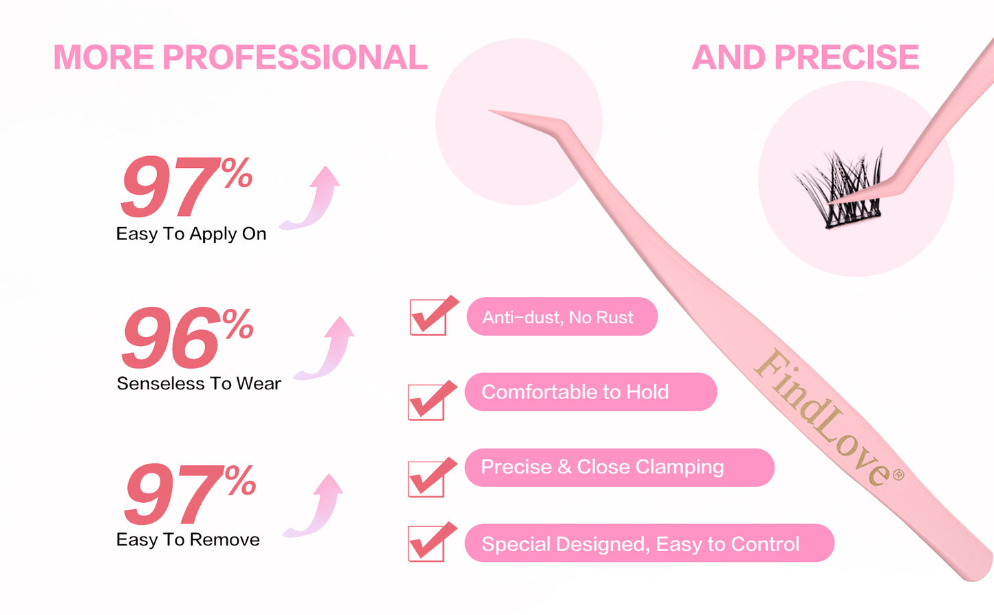 High Quality 5D Fluffy Self-Adhesive DIY Eyelashes Mixed Length False Glue Free Handmade Natural Style Pre-Bond Tweezer Set