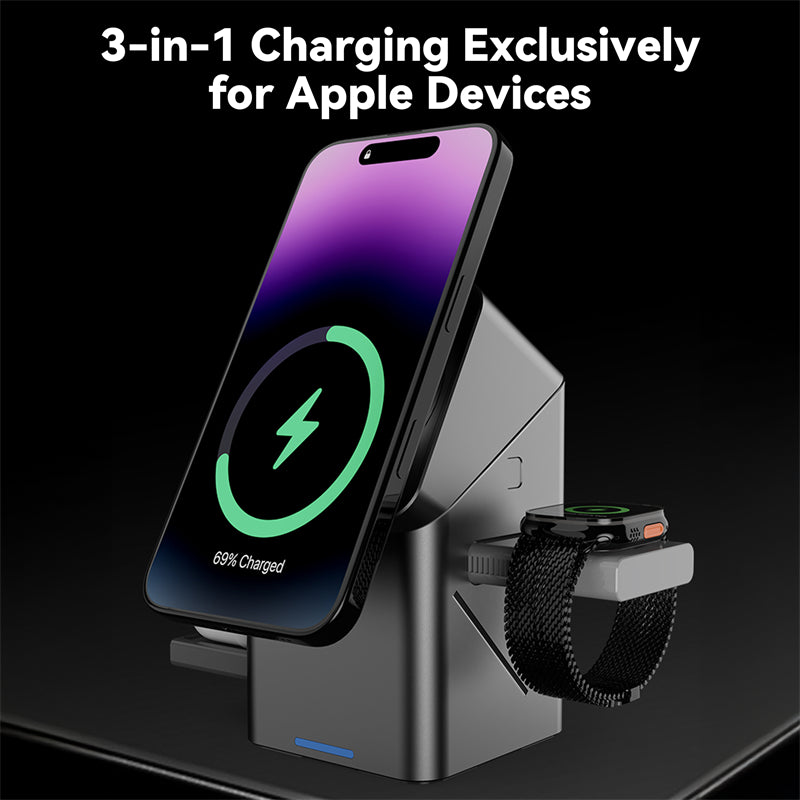 15W 3 in 1 Wireless Charging Station for iphone 16 Charger Cargador Inalambrico Magnetic Qi2  Wireless Charger Draadloze Oplader