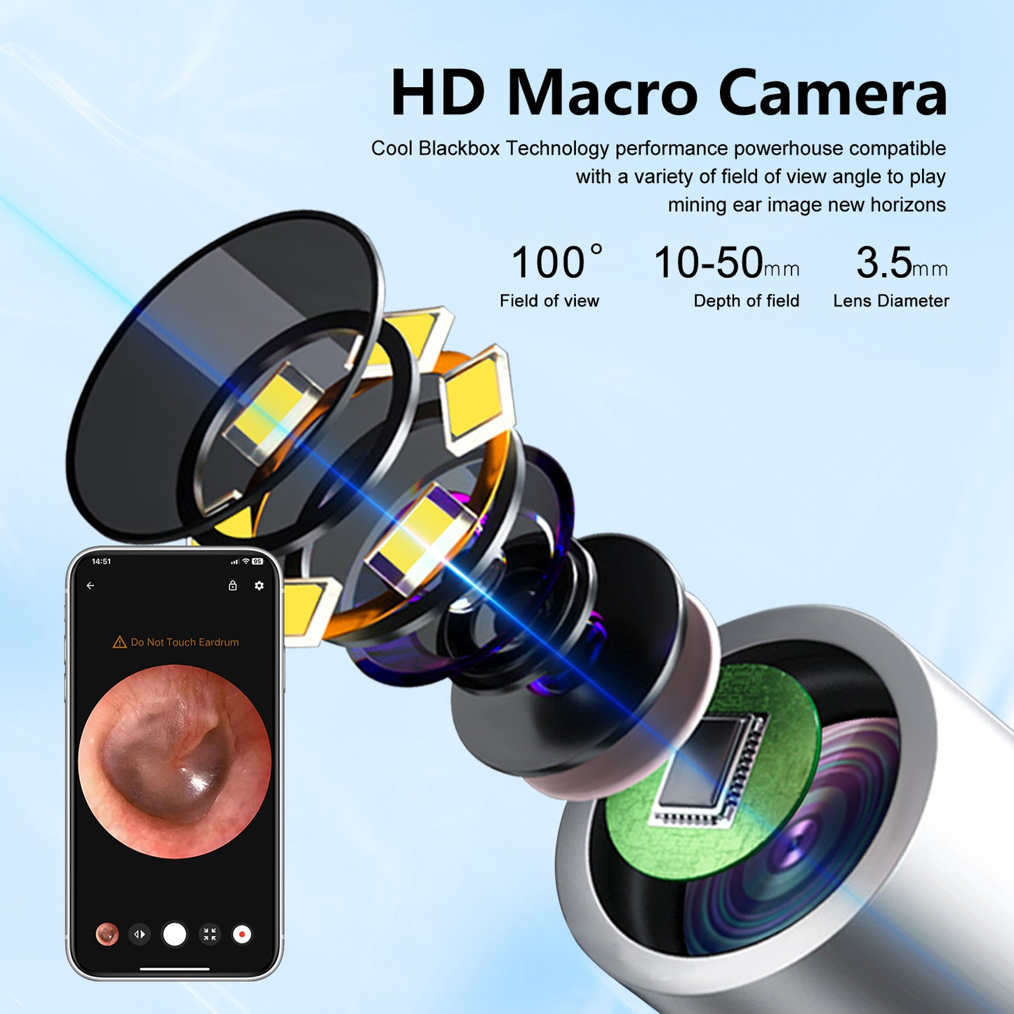 Smart Visual Ear Spoons Endoscope Tweezers Cleaner with Camera Otoscope Health Care Ear Cleaner 1296P Ultra HD Earwax Removal