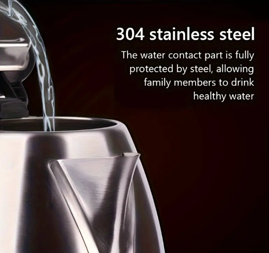 1.8L 304 Stainless Steel Electric Kettle Fast Boil with 1500W Power for Home Kitchen Travel Hotel Office Use Discounted