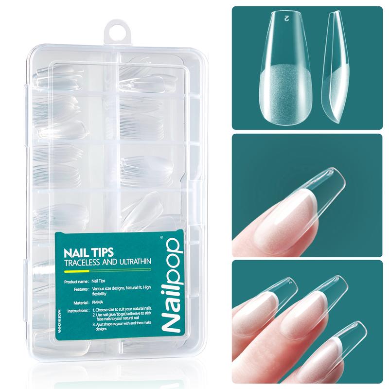 Nailpop 120pcs Gel Soft DIY Artificial Fingernails Long/Medium/Short Capsule Fake Nails Beginner-Friendly Soak off Extensions