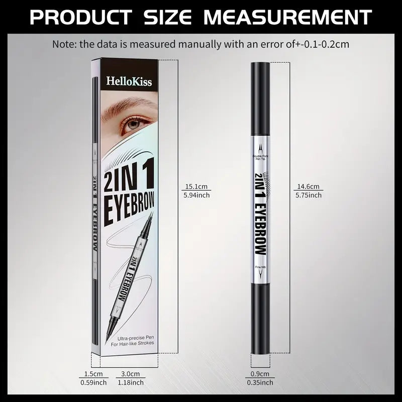 2-in-1 Waterproof Eyebrow Pencil,Waterproof Natural Eye Brow Pencils for Women, Non Dry Out and Last All Day