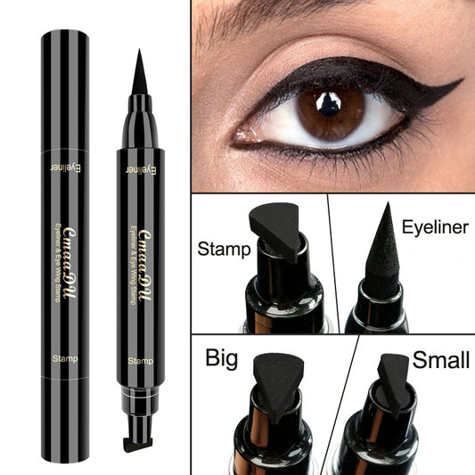 FCJ Double-Headed Wing Seal Liquid Eyeliner Pen Waterproof Pencil Form Eyeliner Stamp for Eyes