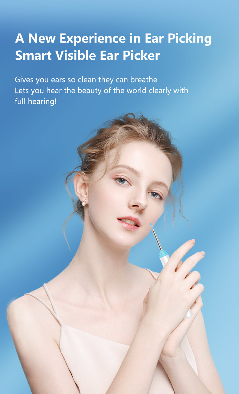 Smart Visual Ear Spoons Endoscope Tweezers Cleaner with Camera Otoscope Health Care Ear Cleaner 1296P Ultra HD Earwax Removal