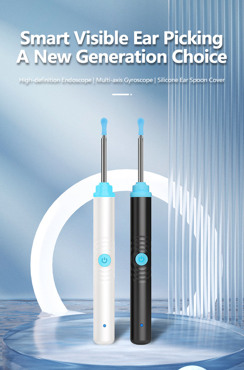 Smart Visual Ear Spoons Endoscope Tweezers Cleaner with Camera Otoscope Health Care Ear Cleaner 1296P Ultra HD Earwax Removal