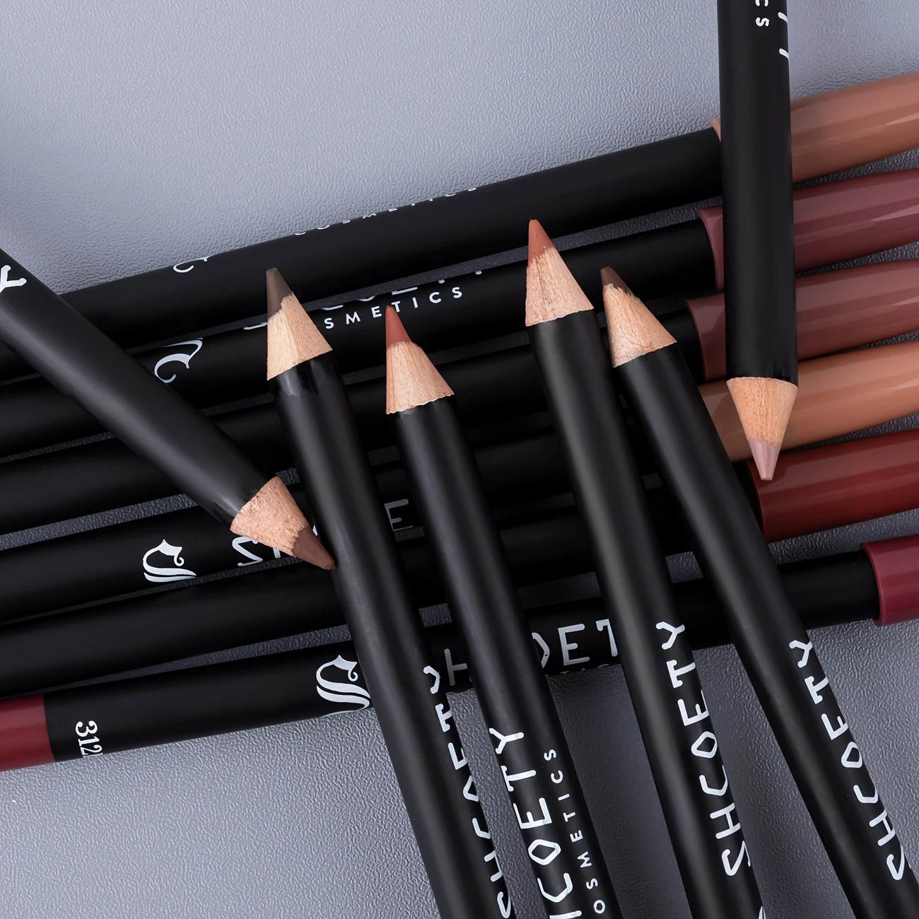 Private Label 12colors Smooth Lip Liner Waterproof Long Lasting Vegan Cruelty-free Non Stick Cup Easy to Colored Lipliner Makeup