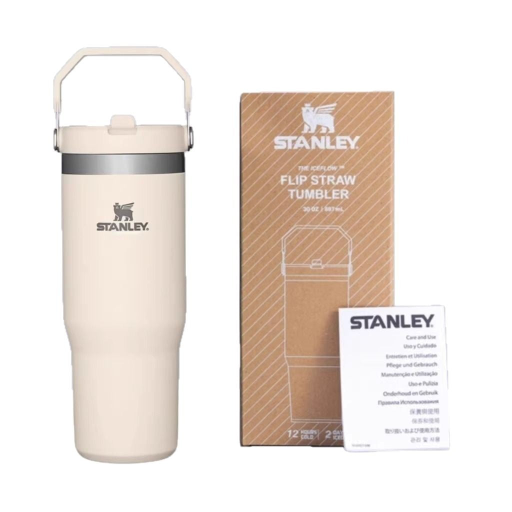 Stanley IceFlow 2.0 Flip Straw Tumbler with Handle 30 oz | Twist On Lid and Flip Up Straw | Leak Resistant Water Bottle | Insulated Stainless Steel | BPA-Free | Black 2.0