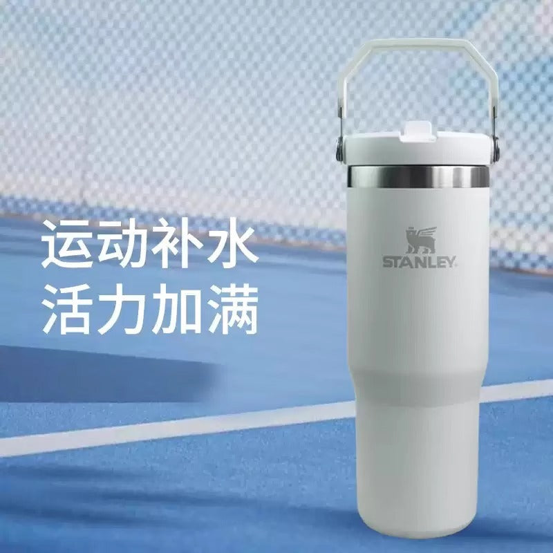 Stanley IceFlow 2.0 Flip Straw Tumbler with Handle 30 oz | Twist On Lid and Flip Up Straw | Leak Resistant Water Bottle | Insulated Stainless Steel | BPA-Free | Black 2.0