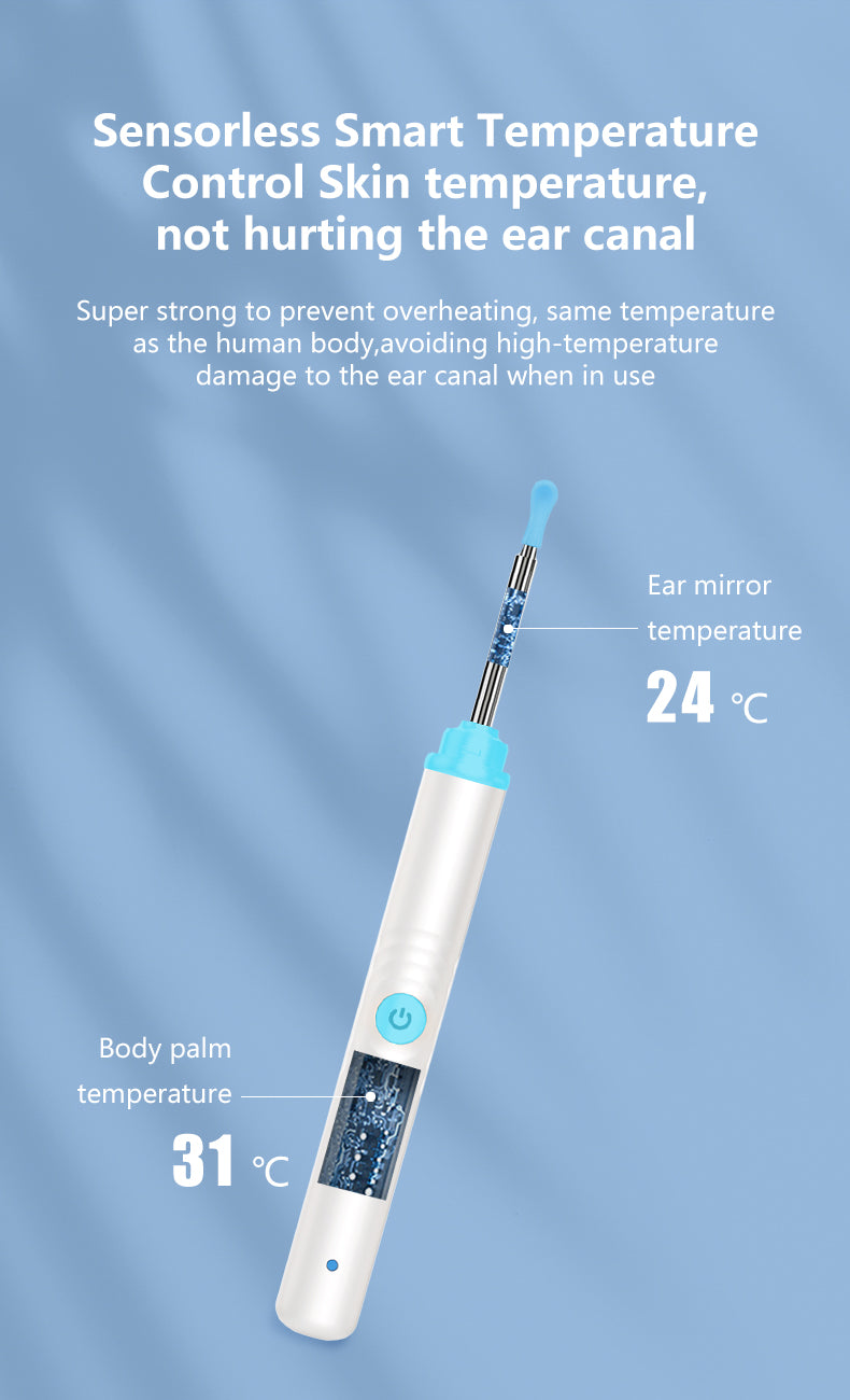 Smart Visual Ear Spoons Endoscope Tweezers Cleaner with Camera Otoscope Health Care Ear Cleaner 1296P Ultra HD Earwax Removal