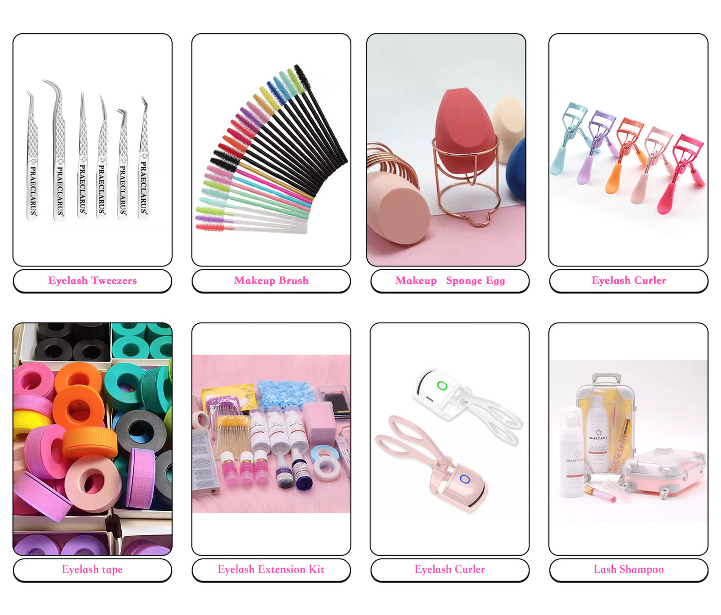 High Quality 5D Fluffy Self-Adhesive DIY Eyelashes Mixed Length False Glue Free Handmade Natural Style Pre-Bond Tweezer Set