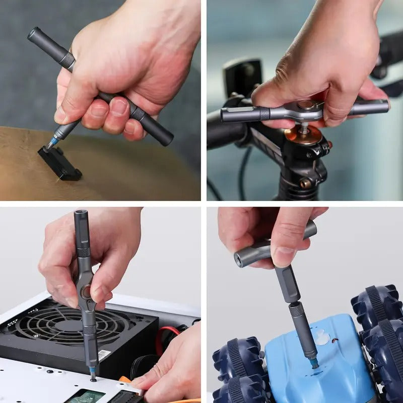 VMAN TOOLS 25in 1 Chrome Vanadium Steel Ratchet Screwdriver Set with Magnetic Tips Multi-Functional Household Repair Tool Kit