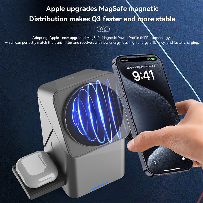 15W 3 in 1 Wireless Charging Station for iphone 16 Charger Cargador Inalambrico Magnetic Qi2  Wireless Charger Draadloze Oplader