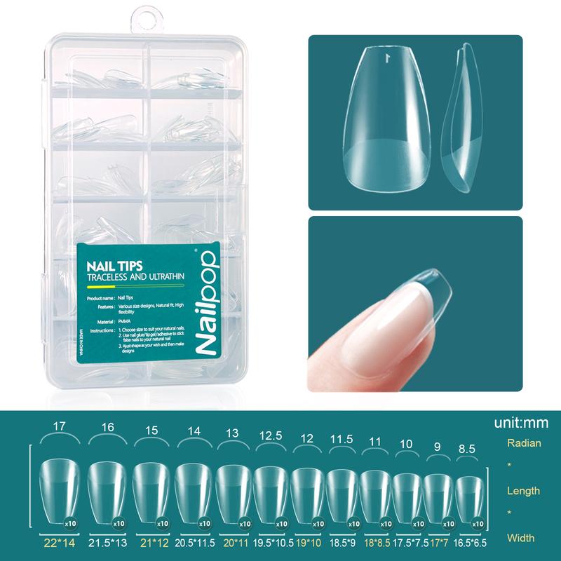 Nailpop 120pcs Gel Soft DIY Artificial Fingernails Long/Medium/Short Capsule Fake Nails Beginner-Friendly Soak off Extensions