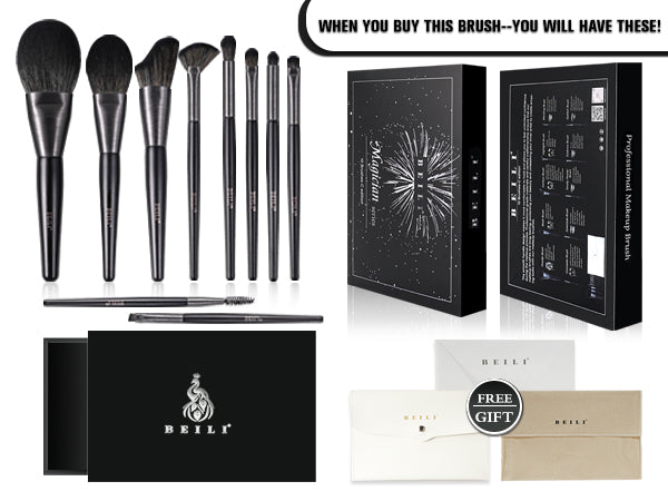 BEILI 10pcs Professional Wholesale Rose Silver Tube Synthetic Hair Vegan Luxury Makeup Brushes Set Contour Blush Brush Set