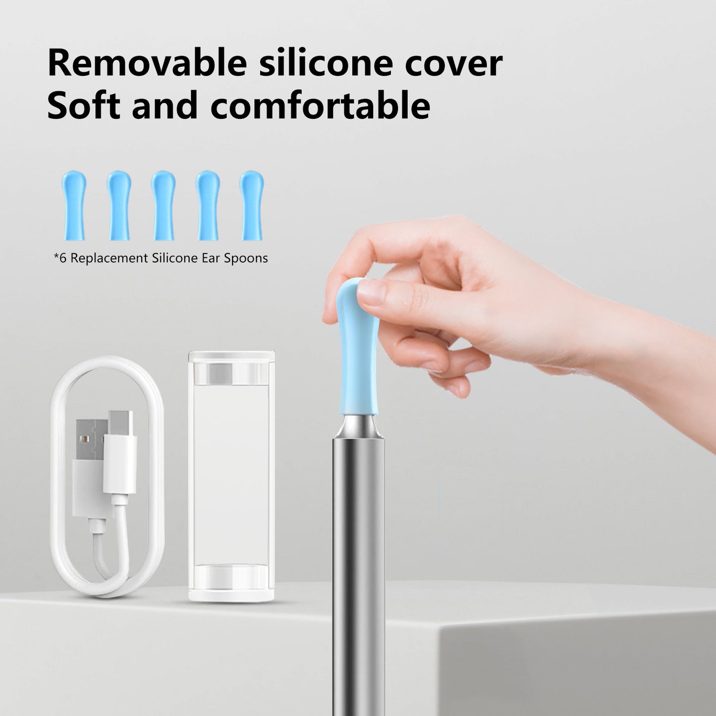 Smart Visual Ear Spoons Endoscope Tweezers Cleaner with Camera Otoscope Health Care Ear Cleaner 1296P Ultra HD Earwax Removal