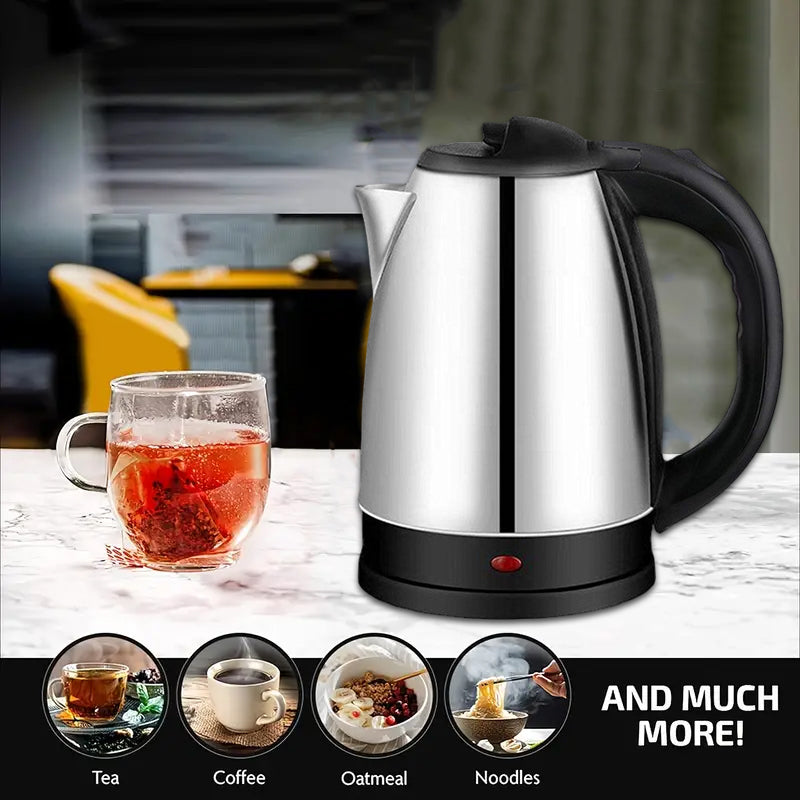 1.8L 304 Stainless Steel Electric Kettle Fast Boil with 1500W Power for Home Kitchen Travel Hotel Office Use Discounted