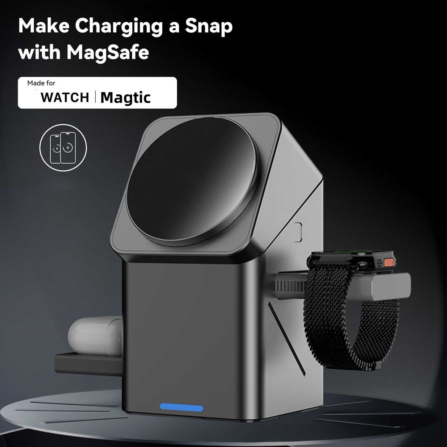 15W 3 in 1 Wireless Charging Station for iphone 16 Charger Cargador Inalambrico Magnetic Qi2  Wireless Charger Draadloze Oplader