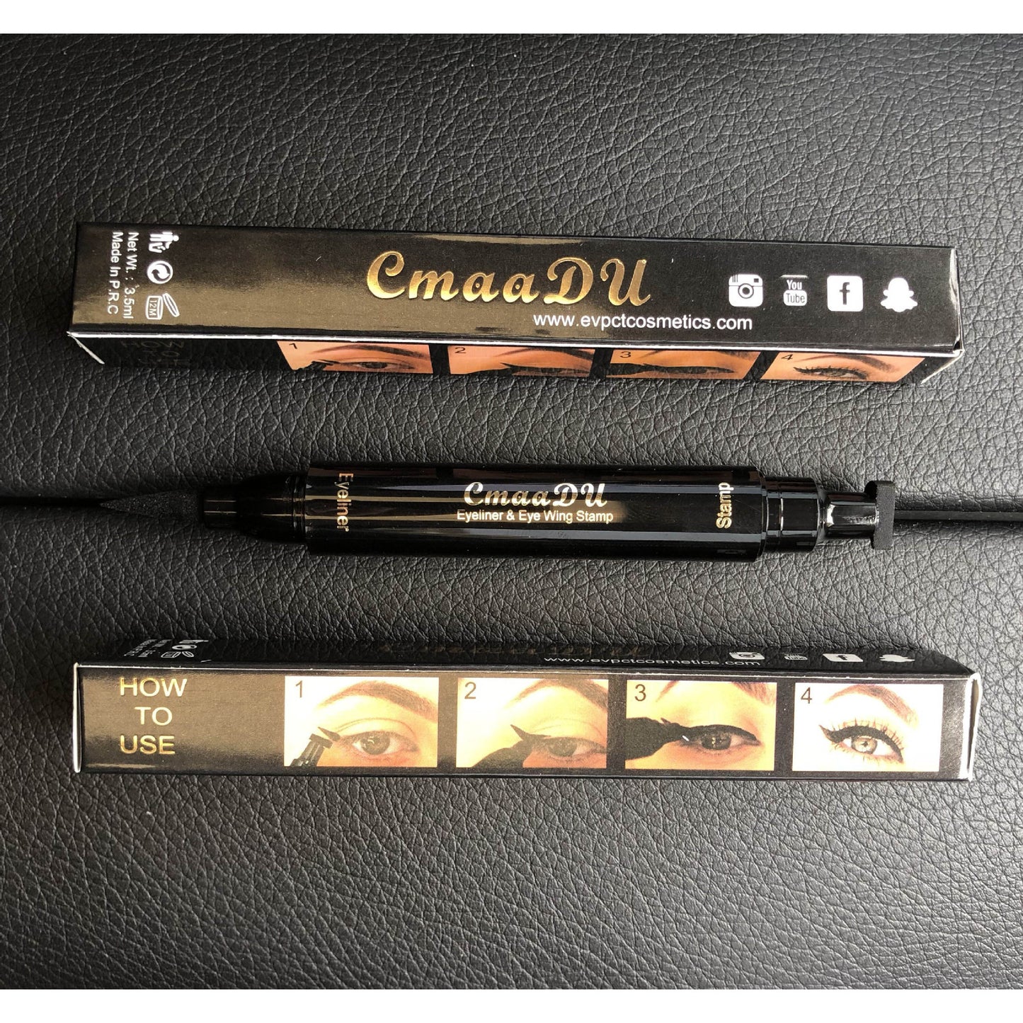 FCJ Double-Headed Wing Seal Liquid Eyeliner Pen Waterproof Pencil Form Eyeliner Stamp for Eyes