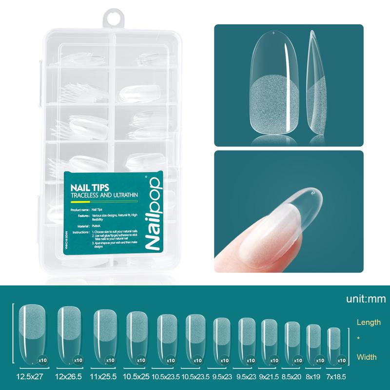 Nailpop 120pcs Gel Soft DIY Artificial Fingernails Long/Medium/Short Capsule Fake Nails Beginner-Friendly Soak off Extensions