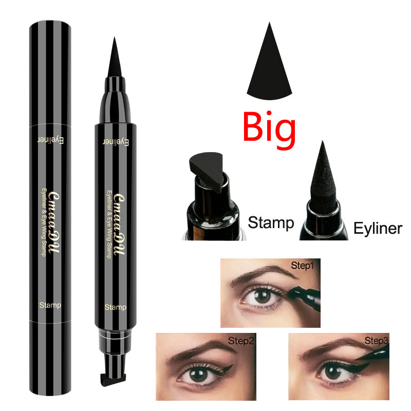 FCJ Double-Headed Wing Seal Liquid Eyeliner Pen Waterproof Pencil Form Eyeliner Stamp for Eyes