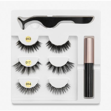 FCJ 25mm Pairs of False Eyelashes with Magnets Soft Natural 3D Silk and Mink Synthetic Lashes Fashionable Magnetic Eyelashes