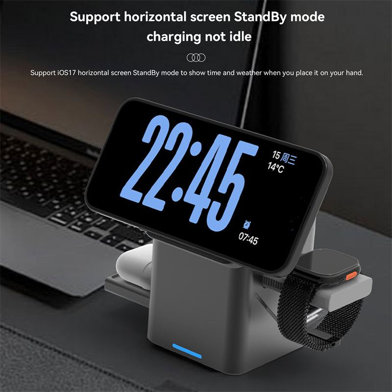 15W 3 in 1 Wireless Charging Station for iphone 16 Charger Cargador Inalambrico Magnetic Qi2  Wireless Charger Draadloze Oplader
