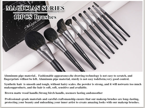 BEILI 10pcs Professional Wholesale Rose Silver Tube Synthetic Hair Vegan Luxury Makeup Brushes Set Contour Blush Brush Set
