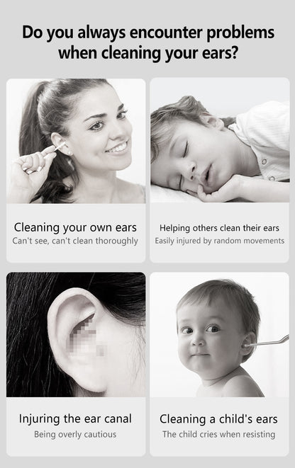 Smart Visual Ear Spoons Endoscope Tweezers Cleaner with Camera Otoscope Health Care Ear Cleaner 1296P Ultra HD Earwax Removal