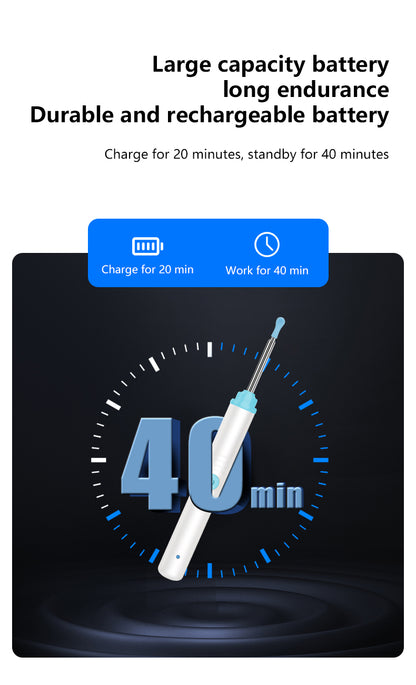 Smart Visual Ear Spoons Endoscope Tweezers Cleaner with Camera Otoscope Health Care Ear Cleaner 1296P Ultra HD Earwax Removal