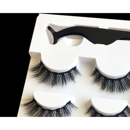 FCJ 25mm Pairs of False Eyelashes with Magnets Soft Natural 3D Silk and Mink Synthetic Lashes Fashionable Magnetic Eyelashes