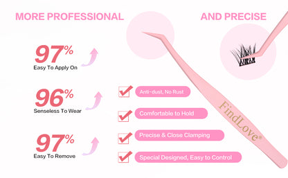 High Quality 5D Fluffy Self-Adhesive DIY Eyelashes Mixed Length False Glue Free Handmade Natural Style Pre-Bond Tweezer Set