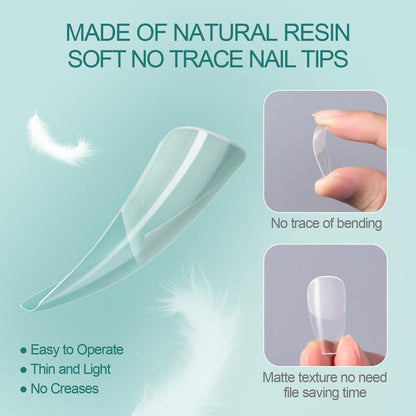 Handmade 120Pcs Half Matte Short Coffin Gel Nail Tips Kit Solid Nails Glue & Press on Nails Set with Square Pattern for Fingers