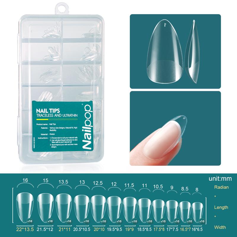 Nailpop 120pcs Gel Soft DIY Artificial Fingernails Long/Medium/Short Capsule Fake Nails Beginner-Friendly Soak off Extensions