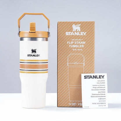Stanley IceFlow 2.0 Flip Straw Tumbler with Handle 30 oz | Twist On Lid and Flip Up Straw | Leak Resistant Water Bottle | Insulated Stainless Steel | BPA-Free | Black 2.0