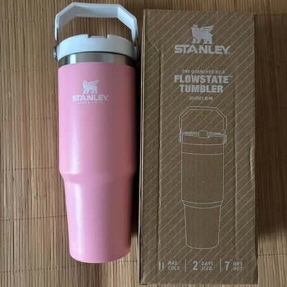 Stanley IceFlow 2.0 Flip Straw Tumbler with Handle 30 oz | Twist On Lid and Flip Up Straw | Leak Resistant Water Bottle | Insulated Stainless Steel | BPA-Free | Black 2.0