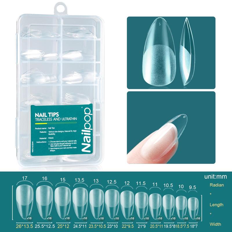 Nailpop 120pcs Gel Soft DIY Artificial Fingernails Long/Medium/Short Capsule Fake Nails Beginner-Friendly Soak off Extensions
