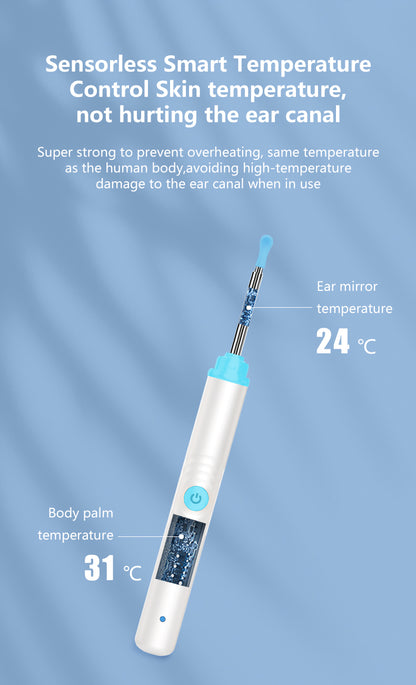 Smart Visual Ear Spoons Endoscope Tweezers Cleaner with Camera Otoscope Health Care Ear Cleaner 1296P Ultra HD Earwax Removal