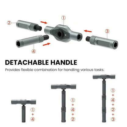VMAN TOOLS 25in 1 Chrome Vanadium Steel Ratchet Screwdriver Set with Magnetic Tips Multi-Functional Household Repair Tool Kit